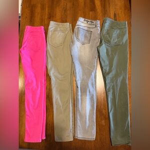 Indigo Rein Skinny Jeans Lot  - Size 5 & 7 Pink, Tan, Gray, Green